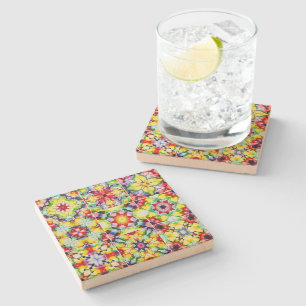 Mediterranean Tiles, Alcohol Ink Tiles, Majolica Stone Coaster