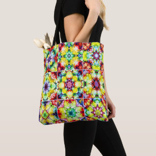 Mediterranean Tiles, Alcohol Ink Tiles, Majolica Tote Bag