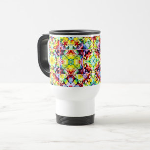 Mediterranean Tiles, Alcohol Ink Tiles, Majolica Travel Mug