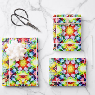 Mediterranean Tiles, Alcohol Ink Tiles, Majolica Wrapping Paper Sheet