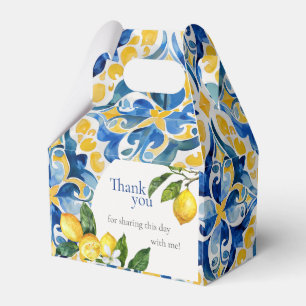 Mediterranean Tiles Lemon 25th Birthday Favour Box
