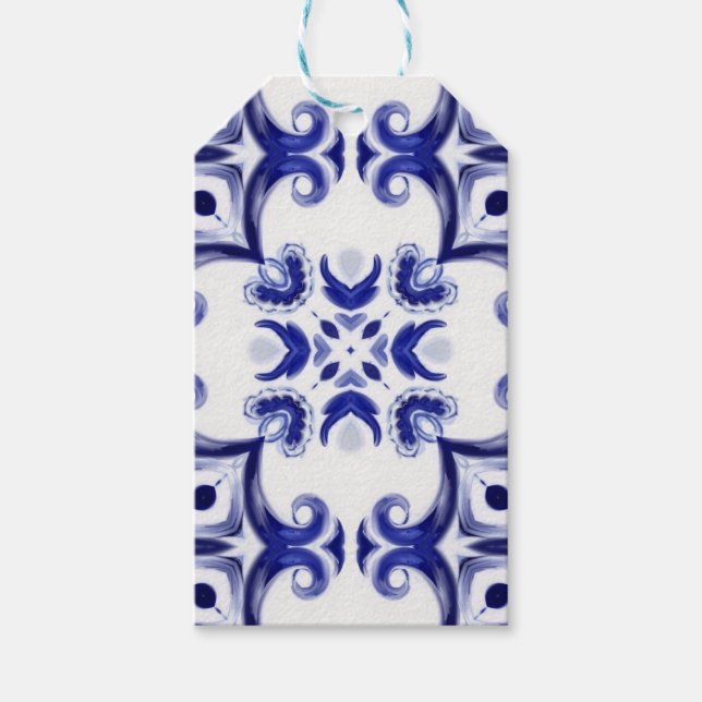 Mediterranean tiles,majolica,Sicilian, Gift Tags (Front)