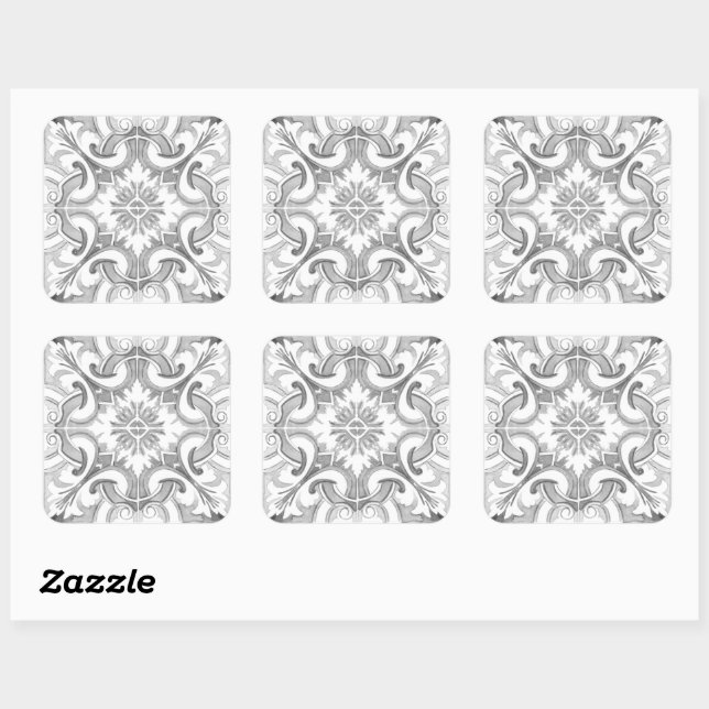 Mediterranean tiles, majolica,Sicilian style     Square Sticker (Sheet)