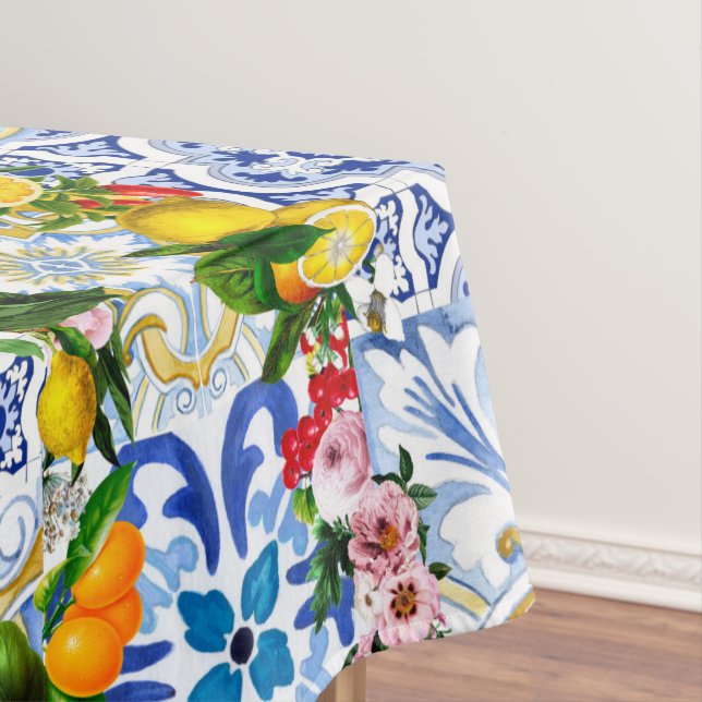 Mediterranean tiles, majolica,Sicilian style     Tablecloth (In Situ)