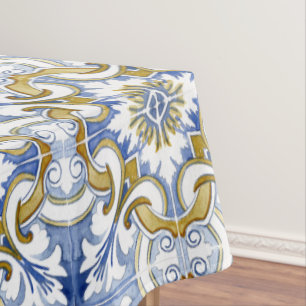 Mediterranean tiles, majolica,Sicilian style     Tablecloth