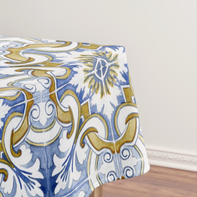 Mediterranean tiles, majolica,Sicilian style     Tablecloth (In Situ)