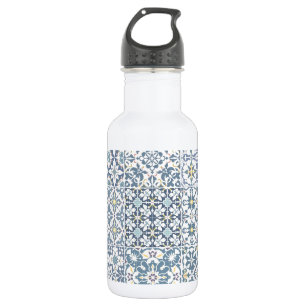 Mediterranean Tiles, Moroccan, Majolica, Azulejo 532 Ml Water Bottle