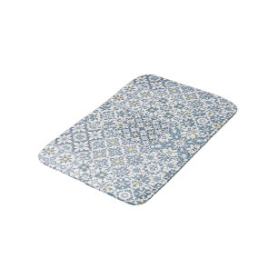 Mediterranean Tiles, Moroccan, Majolica, Azulejo Bath Mat