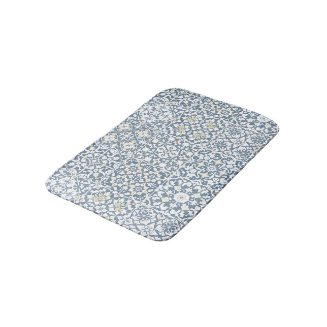 Mediterranean Tiles, Moroccan, Majolica, Azulejo Bath Mat (Angled)