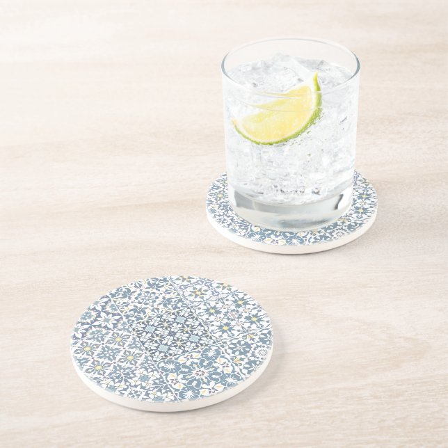Mediterranean Tiles, Moroccan, Majolica, Azulejo Coaster (Side)