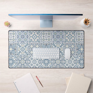 Mediterranean Tiles, Moroccan, Majolica, Azulejo Desk Mat