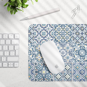 Mediterranean Tiles, Moroccan, Majolica, Azulejo Mouse Pad