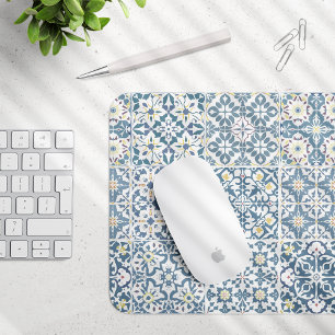Mediterranean Tiles, Moroccan, Majolica, Azulejo Mouse Pad