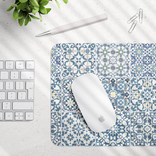 Mediterranean Tiles, Moroccan, Majolica, Azulejo Mouse Pad