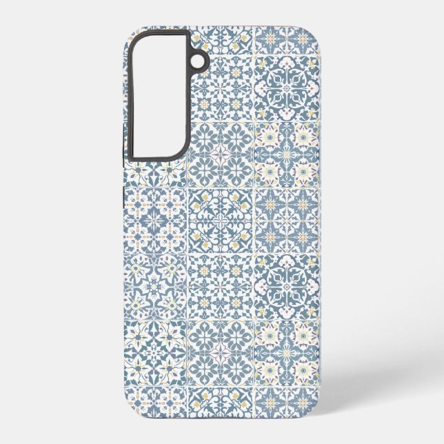 Mediterranean Tiles, Moroccan, Majolica, Azulejo Samsung Galaxy S22+ Case (Back)