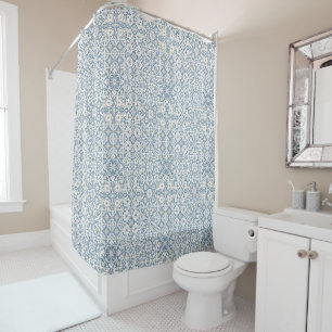 Mediterranean Tiles, Moroccan, Majolica, Azulejo Shower Curtain