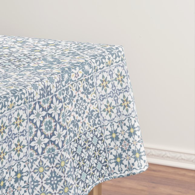 Mediterranean Tiles, Moroccan, Majolica, Azulejo Tablecloth (In Situ)