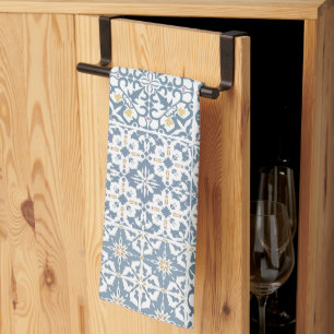 Mediterranean Tiles, Moroccan, Majolica, Azulejo Tea Towel