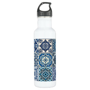 Mediterranean Tiles, Portugese, Azulejo, Majolica 710 Ml Water Bottle