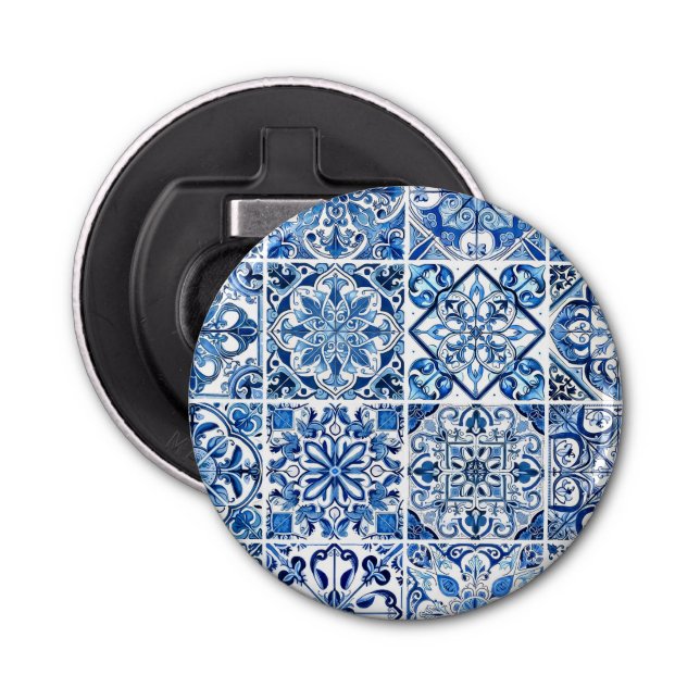Mediterranean Tiles, Portugese, Azulejo, Majolica Bottle Opener (Front)