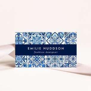 Mediterranean Tiles, Portugese, Azulejo, Majolica Business Card