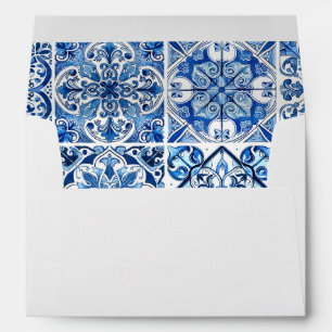 Mediterranean Tiles, Portugese, Azulejo, Majolica Envelope