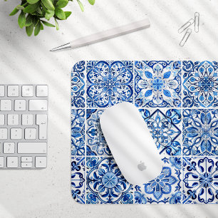 Mediterranean Tiles, Portugese, Azulejo, Majolica Mouse Pad