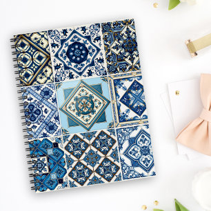 Mediterranean Tiles, Portugese, Azulejo, Majolica Notebook