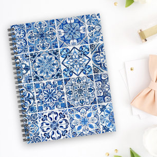 Mediterranean Tiles, Portugese, Azulejo, Majolica Notebook