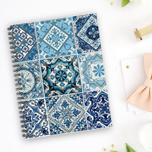 Mediterranean Tiles, Portugese, Azulejo, Majolica Notebook