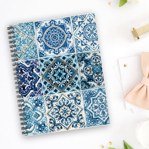 Mediterranean Tiles, Portugese, Azulejo, Majolica Notebook