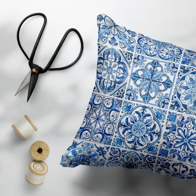 Mediterranean Tiles, Portugese, Azulejo, Majolica Pillowcase (Creator Uploaded)
