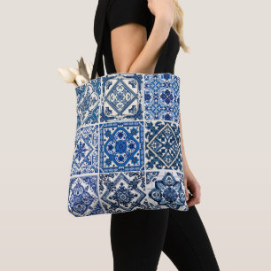 Mediterranean Tiles, Portugese, Azulejo, Majolica Tote Bag