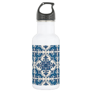 Mediterranean Tiles, Portuguese, Azulejo, Majolica 532 Ml Water Bottle