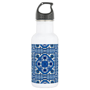 Mediterranean Tiles, Portuguese, Azulejo, Majolica 532 Ml Water Bottle