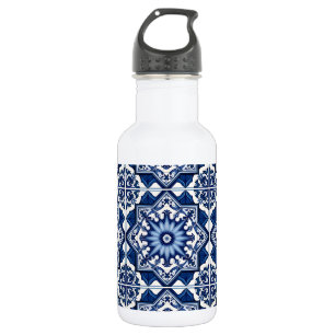 Mediterranean Tiles, Portuguese, Azulejo, Majolica 532 Ml Water Bottle
