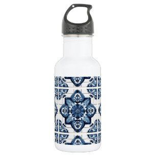 Mediterranean Tiles, Portuguese, Azulejo, Majolica 532 Ml Water Bottle
