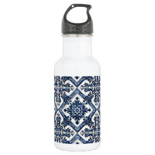 Mediterranean Tiles, Portuguese, Azulejo, Majolica 532 Ml Water Bottle