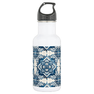 Mediterranean Tiles, Portuguese, Azulejo, Majolica 532 Ml Water Bottle