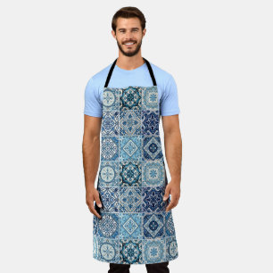 Mediterranean Tiles, Portuguese, Azulejo, Majolica Apron