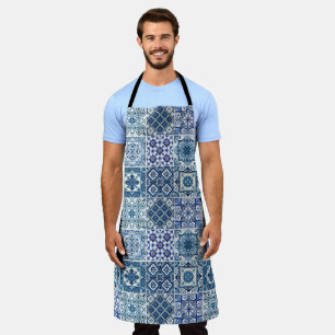Mediterranean Tiles, Portuguese, Azulejo, Majolica Apron