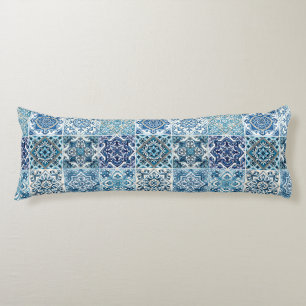 Mediterranean Tiles, Portuguese, Azulejo, Majolica Body Cushion