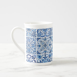 Mediterranean Tiles, Portuguese, Azulejo, Majolica Bone China Mug