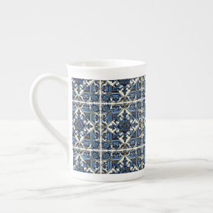 Mediterranean Tiles, Portuguese, Azulejo, Majolica Bone China Mug