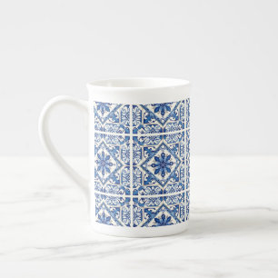 Mediterranean Tiles, Portuguese, Azulejo, Majolica Bone China Mug