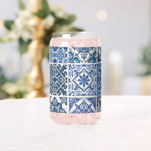 Mediterranean Tiles, Portuguese, Azulejo, Majolica Can Glass