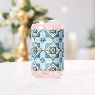 Mediterranean Tiles, Portuguese, Azulejo, Majolica Can Glass