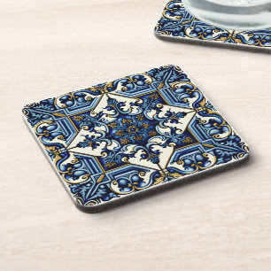Mediterranean Tiles, Portuguese, Azulejo, Majolica Coaster