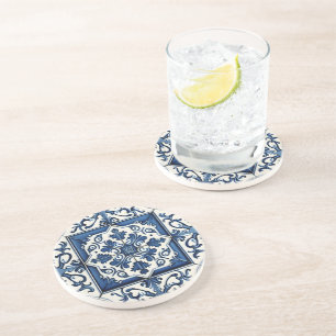 Mediterranean Tiles, Portuguese, Azulejo, Majolica Coaster