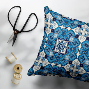 Mediterranean Tiles, Portuguese, Azulejo, Majolica Decorative Cushion
